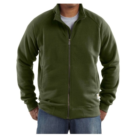 Carhartt Mens Midweight Mock Neck Zip Front Sweatshirt Green Size Small - Picture 2 of 7